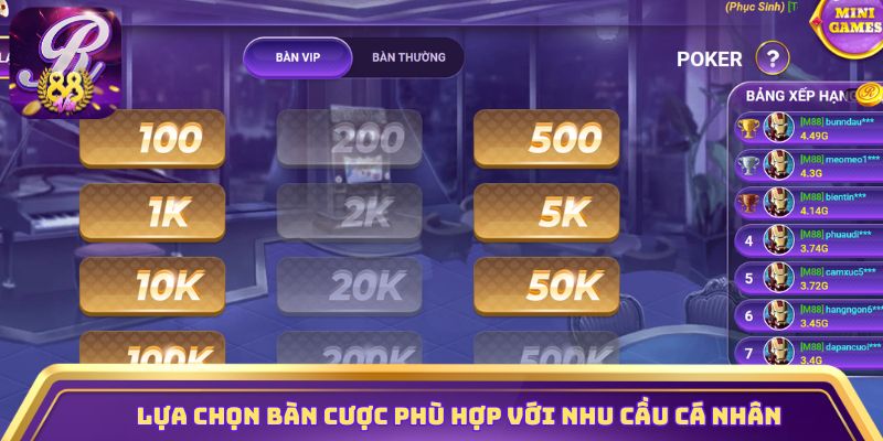 Lựa chọn bàn cược phù hợp với nhu cầu cá nhân